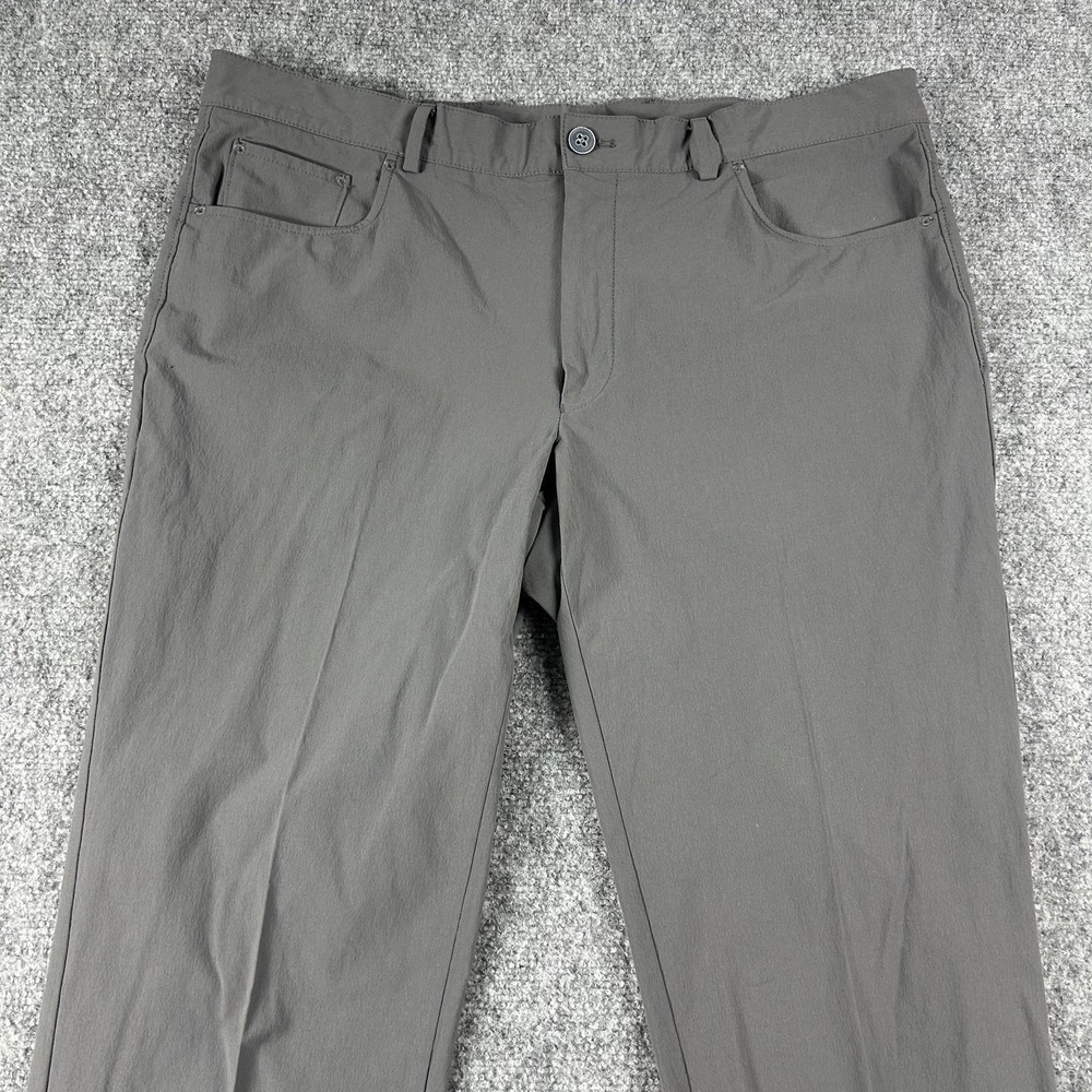 Samuelsohn Elite Tech Pants Mens 36x29 Gray Chino Stretch 5 Pocket Casual Travel